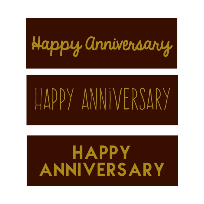 Rechthoekje Happy Anniversary 3 Modellen