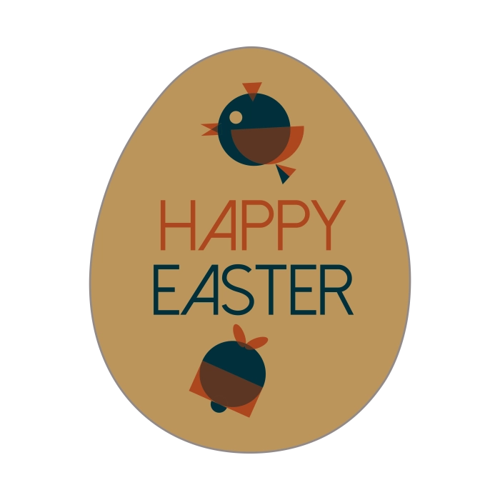 Ovaal Vrolijk Paasfeest