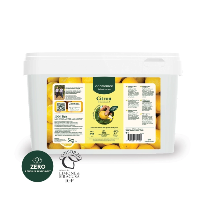 Citroen (Citron Jaune) Fruitpuree Bulk Ongezoet